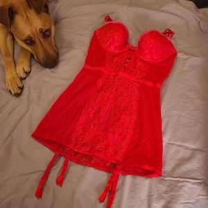 Victoria's Secret Red Lace Corset 34B